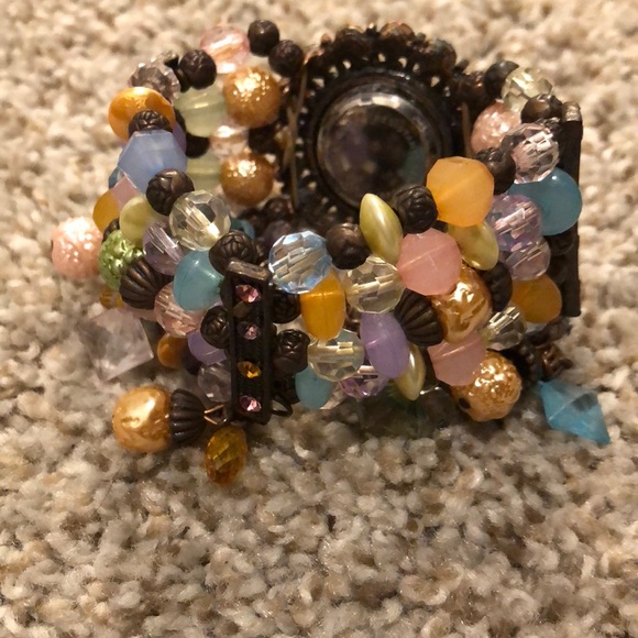 Accessories - Rhinestone Face Watch With Beads